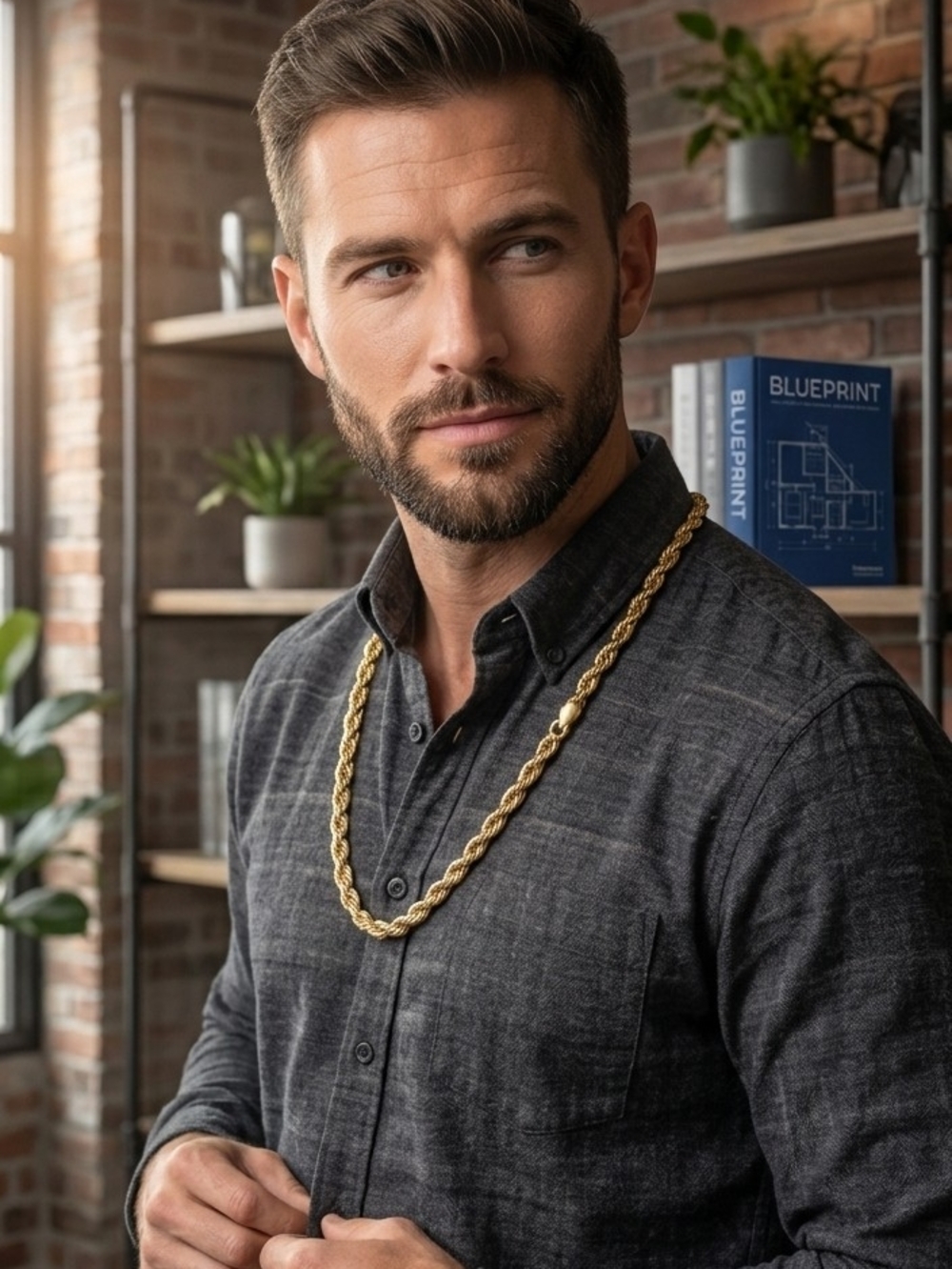 Gold Rope Chain Necklace - Bold Statement